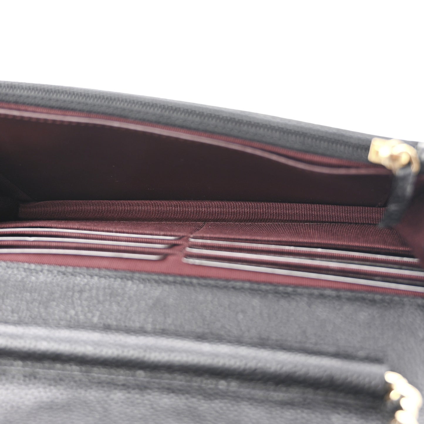 Caviar Quilted Wallet on Chain WOC Black