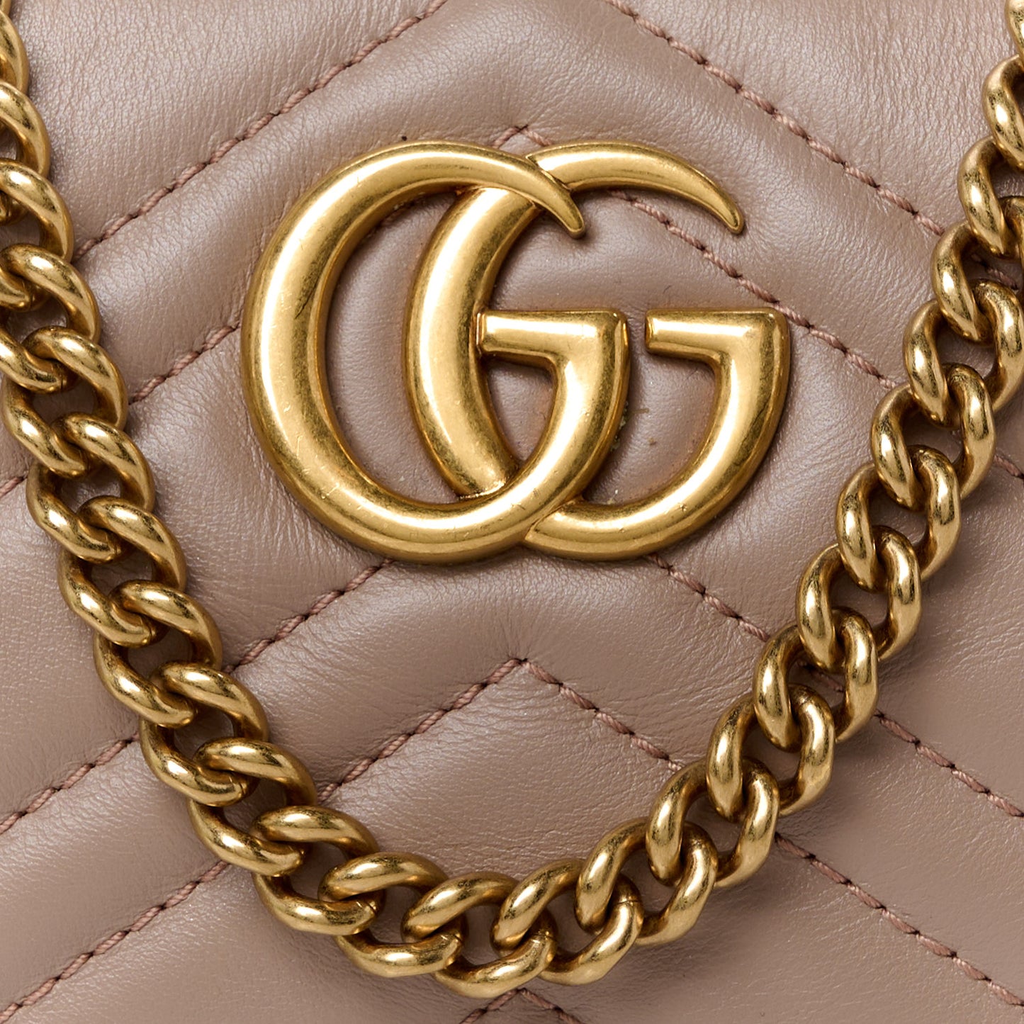 Calfskin Matelasse Mini GG Marmont Chain Bag Porcelain Rose