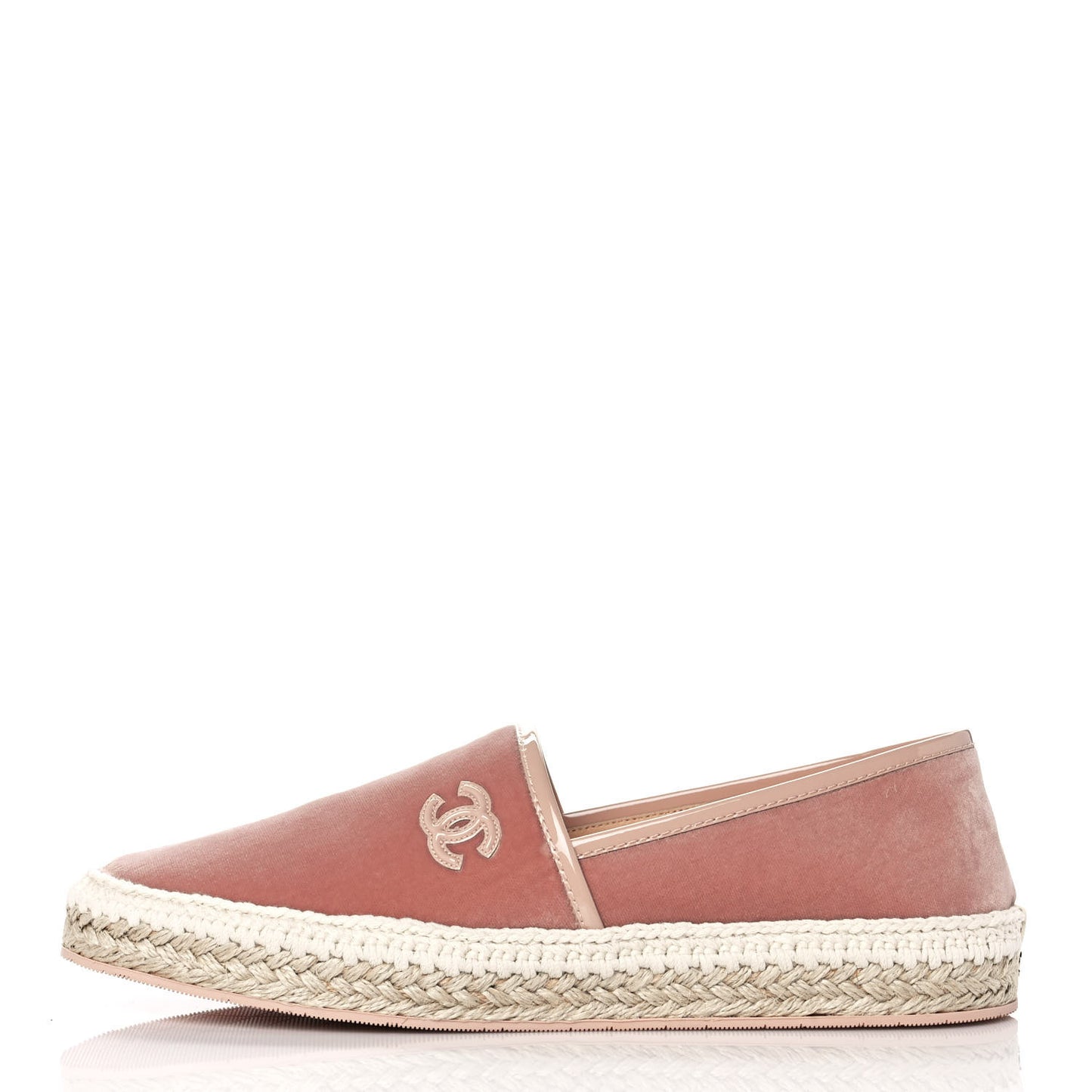 Velvet Patent CC Espadrilles 40 Pink