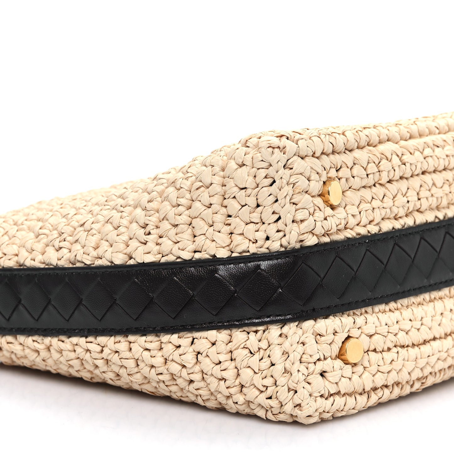 Raffia Woven Nappa Intrecciato Mini Wallace Natural Fondant