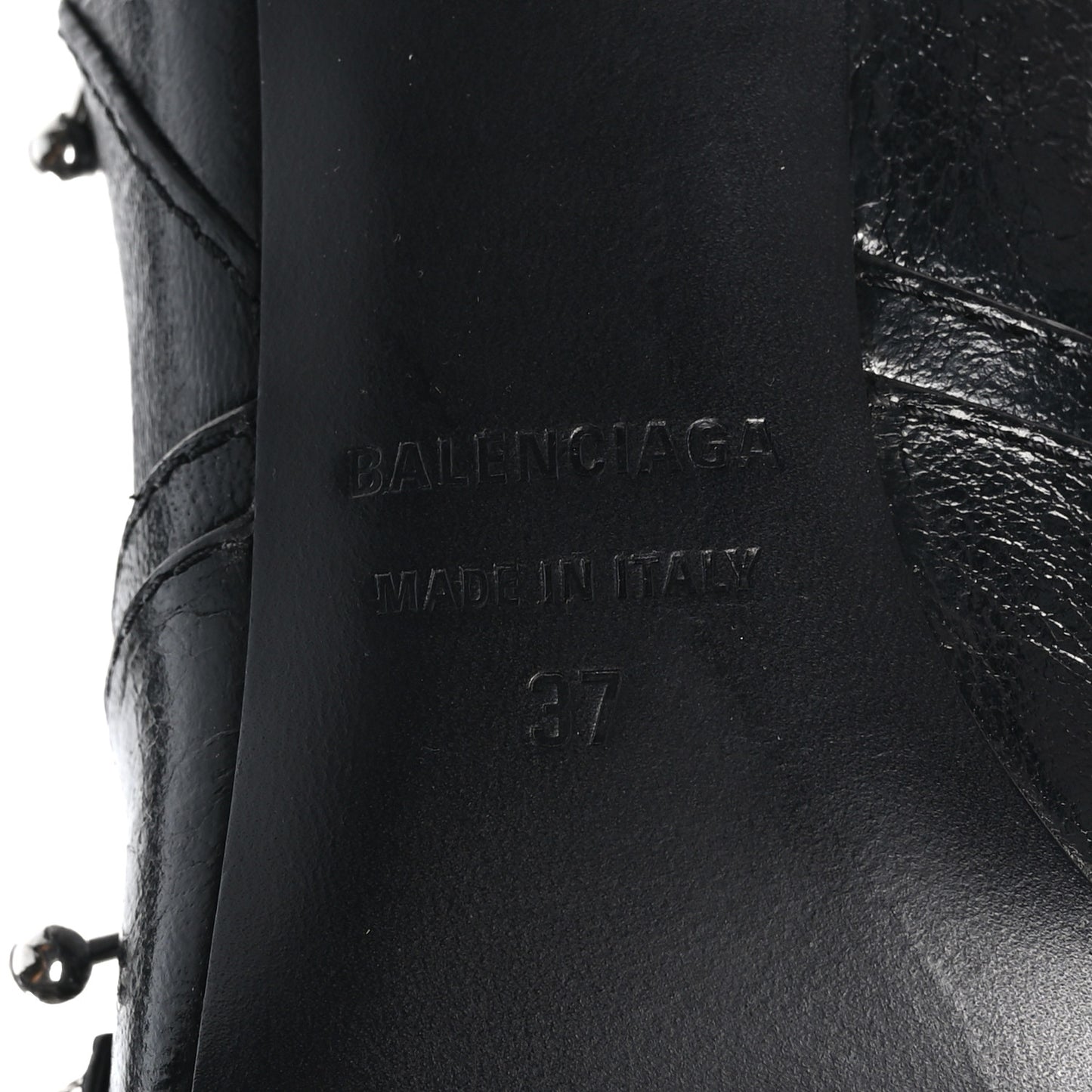 Agneau Arena Piercing Cagole 90mm Boots 37 Black Silver