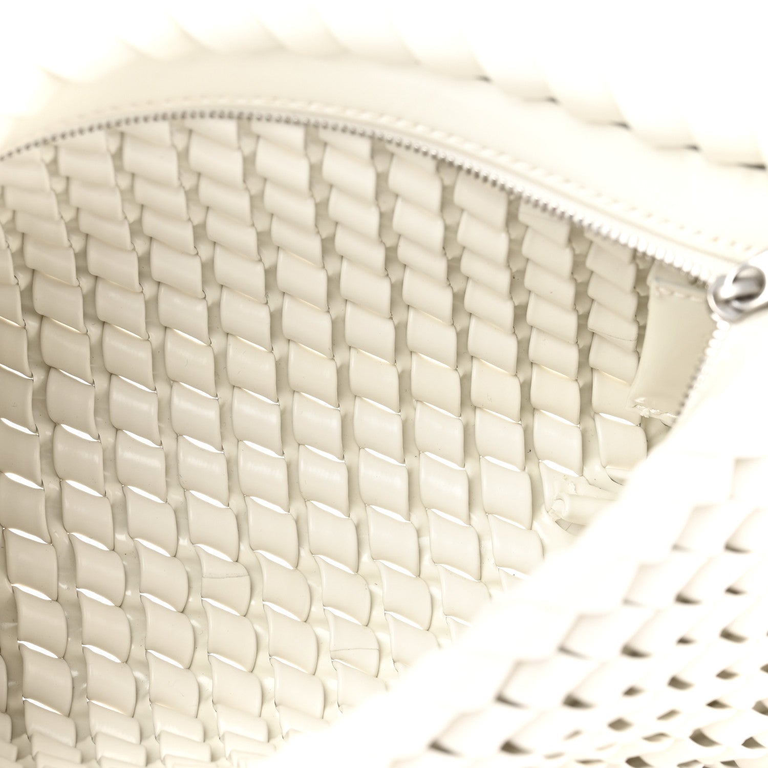 Bottega Veneta Patent Nappa Intrecciato Slanted Clutch White 5 of 6