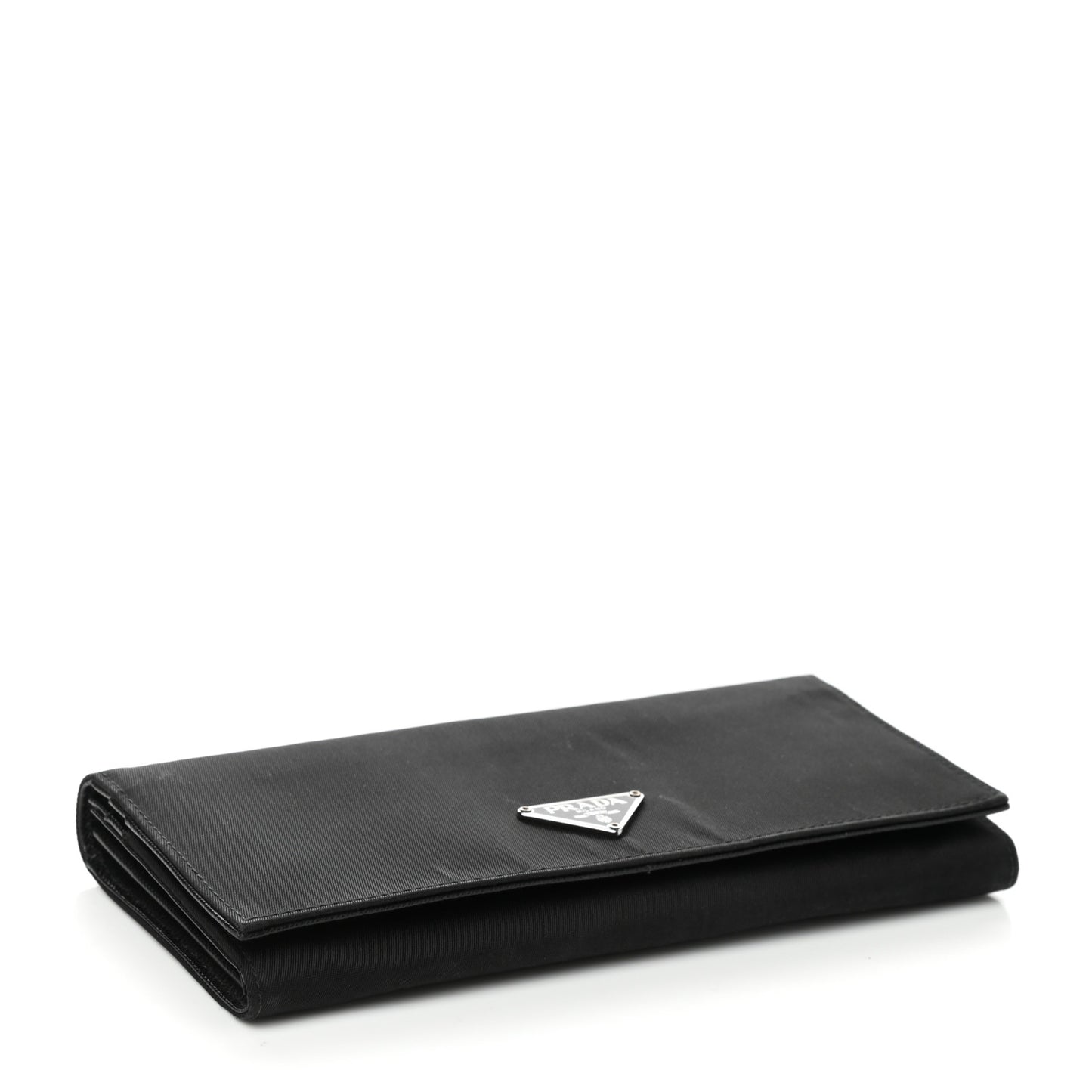 Tessuto Nylon Saffiano Flap Wallet Black