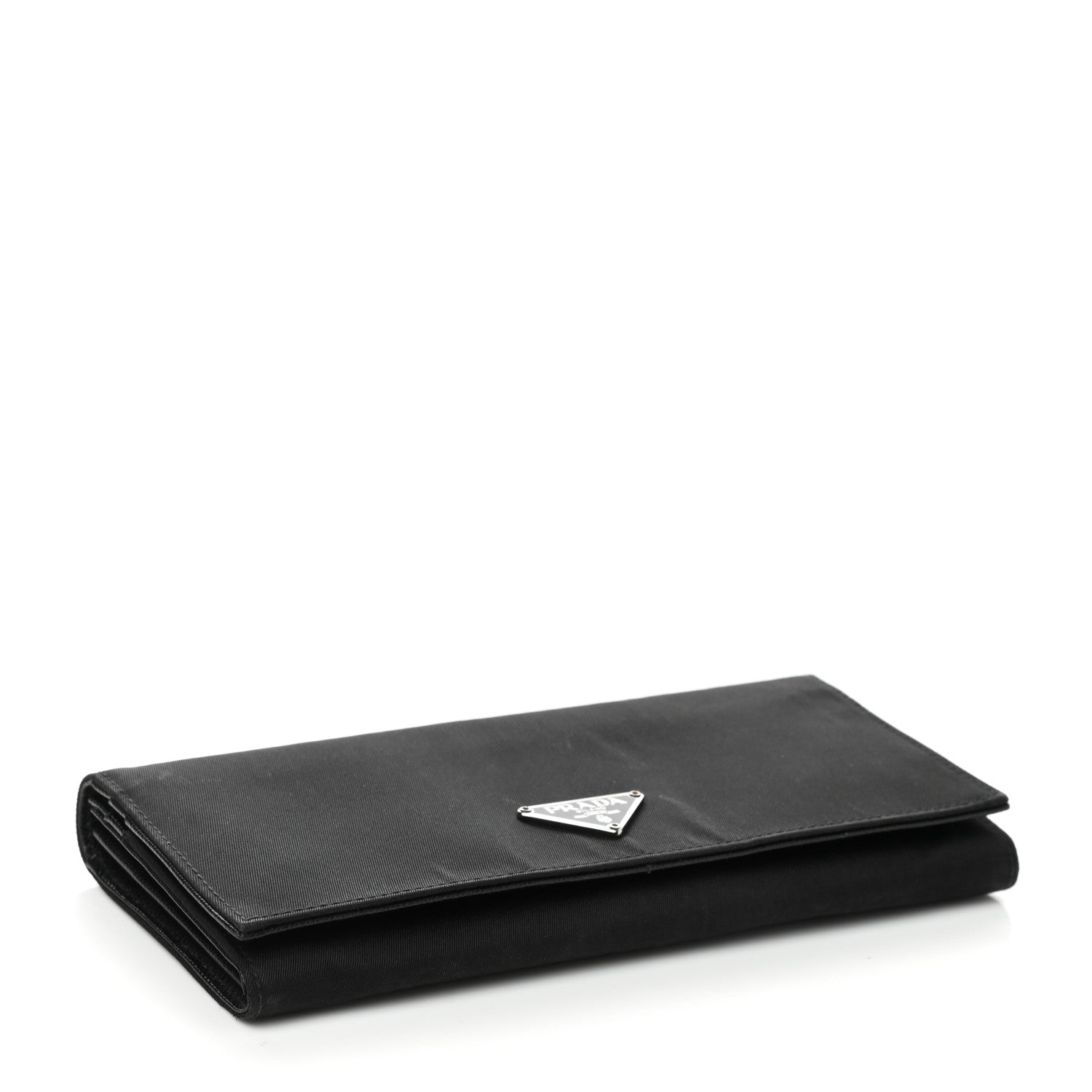 Prada Tessuto Nylon Saffiano Flap Wallet Black 4 of 8