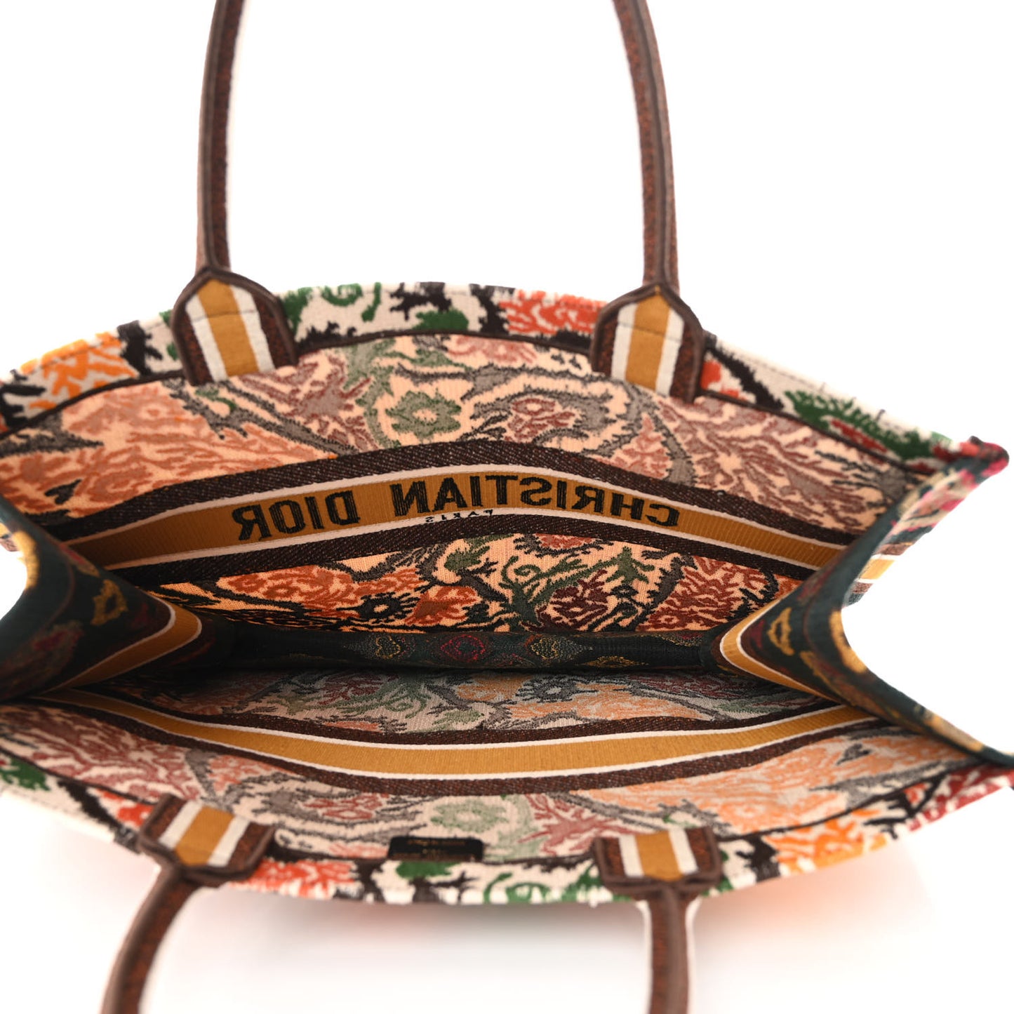 Canvas Embroidered Large Paisley Book Tote Multicolor