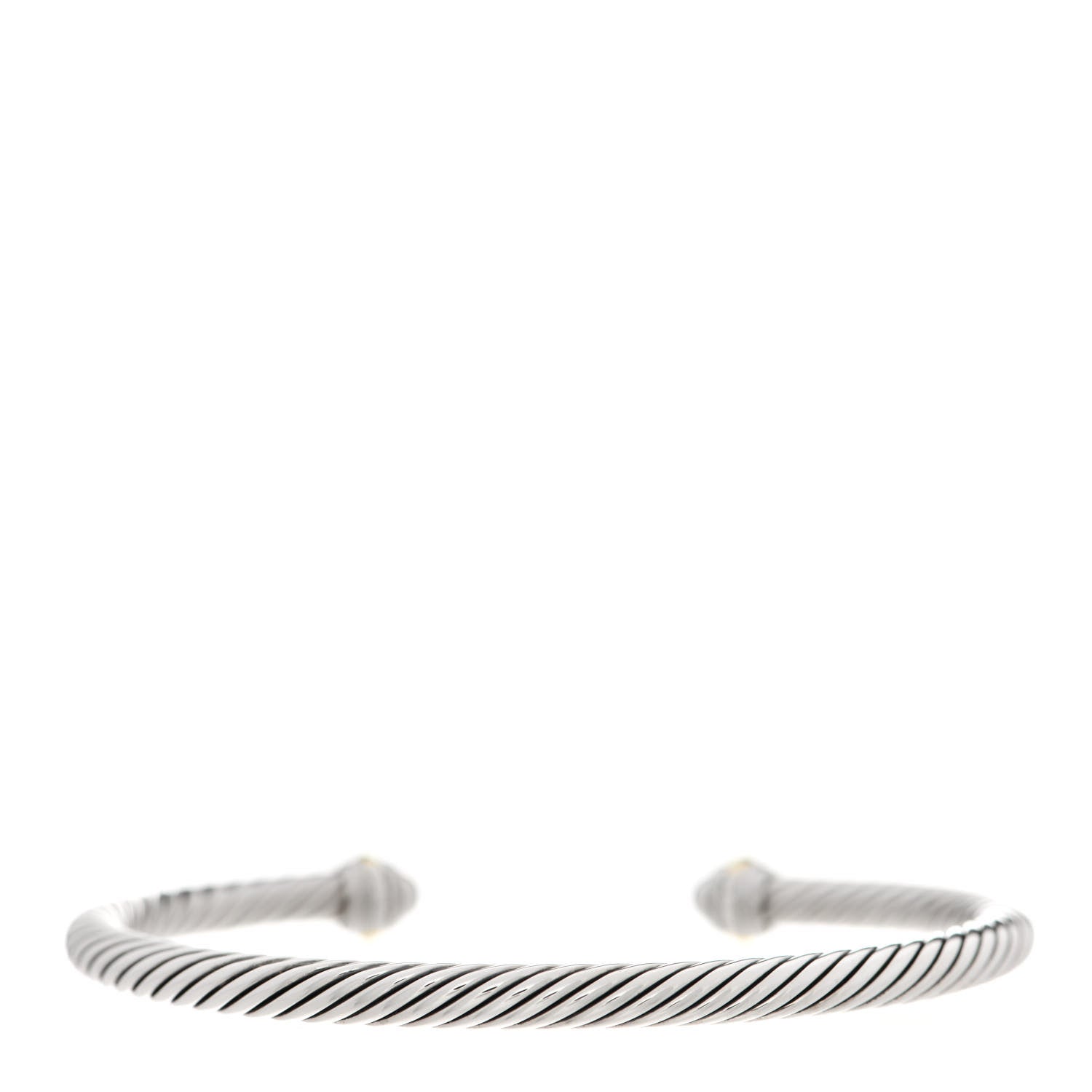 David Yurman Sterling Silver 18K Yellow Gold 4mm Cable Classics Bracelet 2 of 5