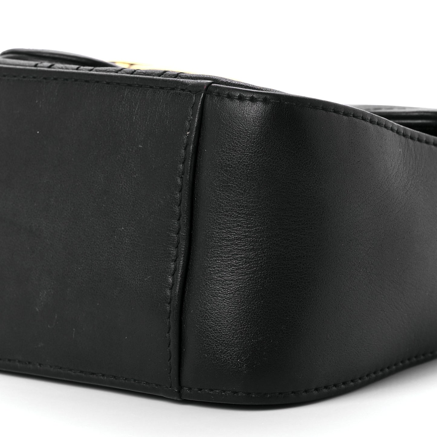 Calfskin Matelasse Mini GG Marmont Top Handle Shoulder Bag Black
