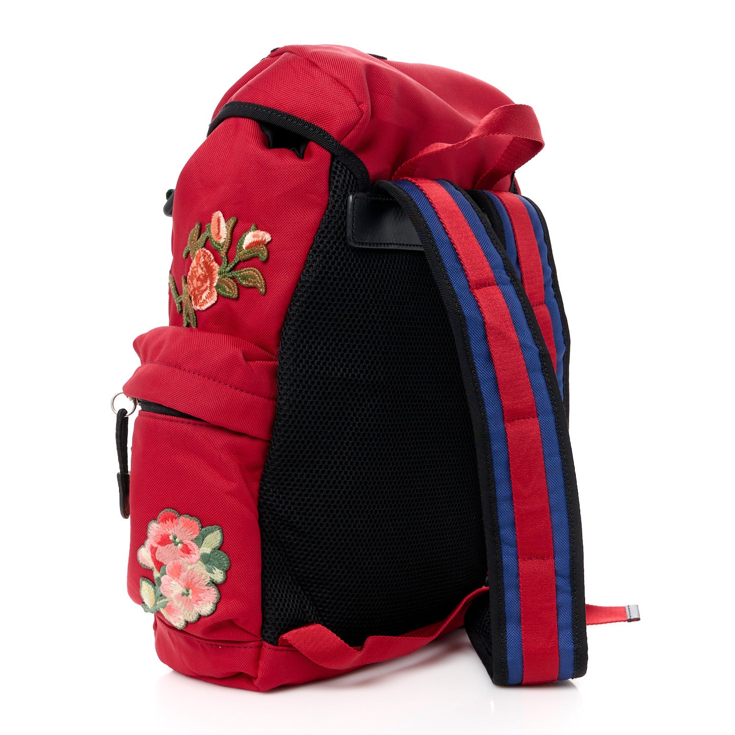 Techno Canvas L'Aveugle Par Amour Embroidered Double Buckle Backpack Red
