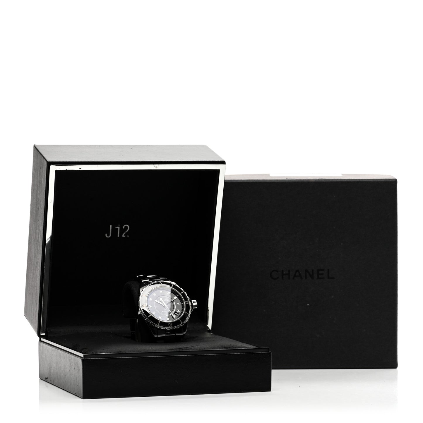 Stainless Steel Ceramic Diamond 38mm J12 Automatic Watch Black