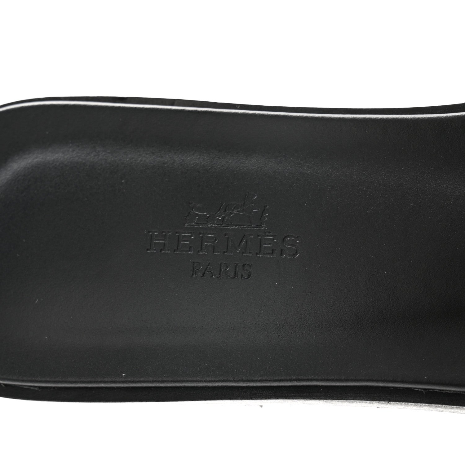 Hermes Box Calfskin Oran Sandals 39 Black 6 of 10