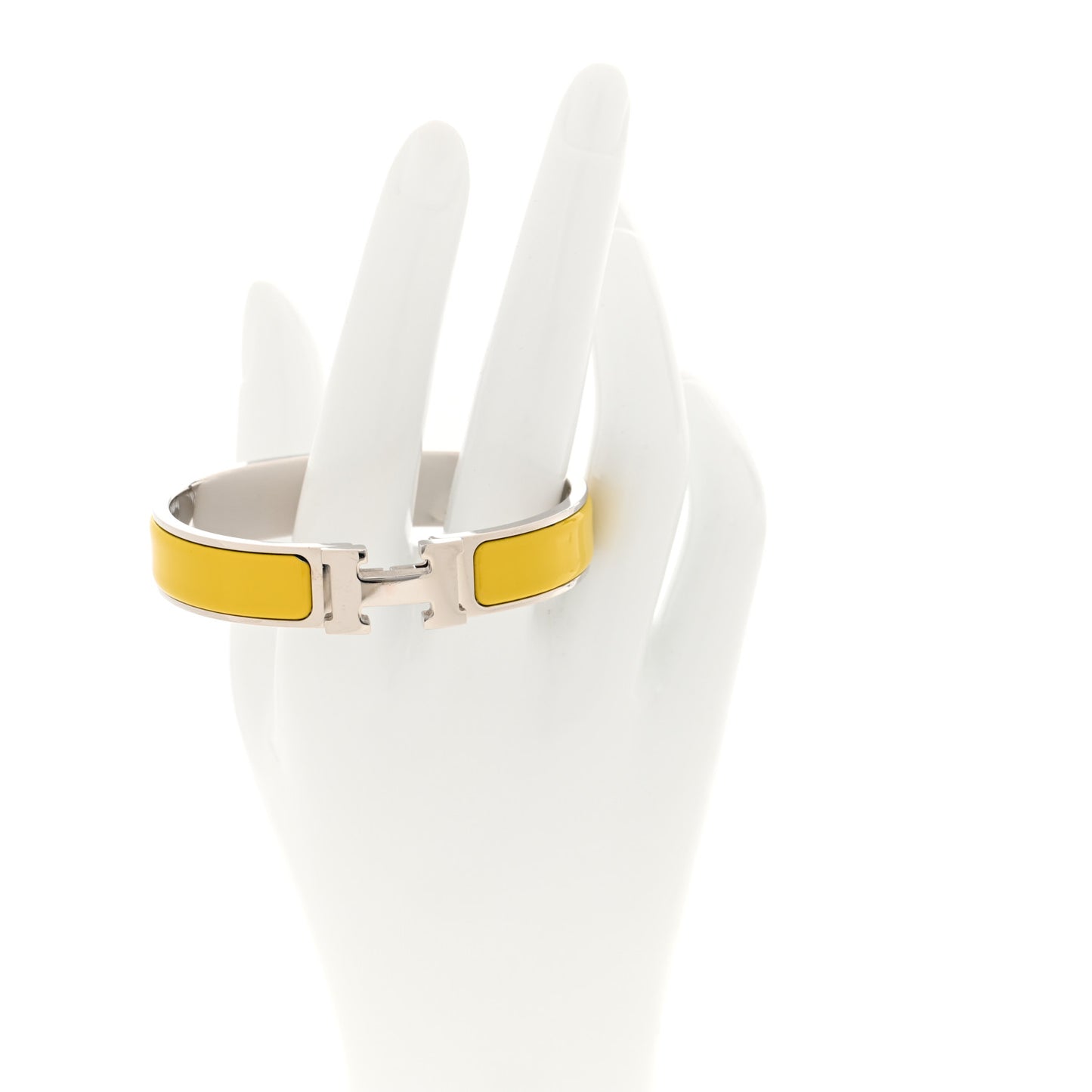 Enamel Narrow Clic Clac H Bracelet PM Chartreuse