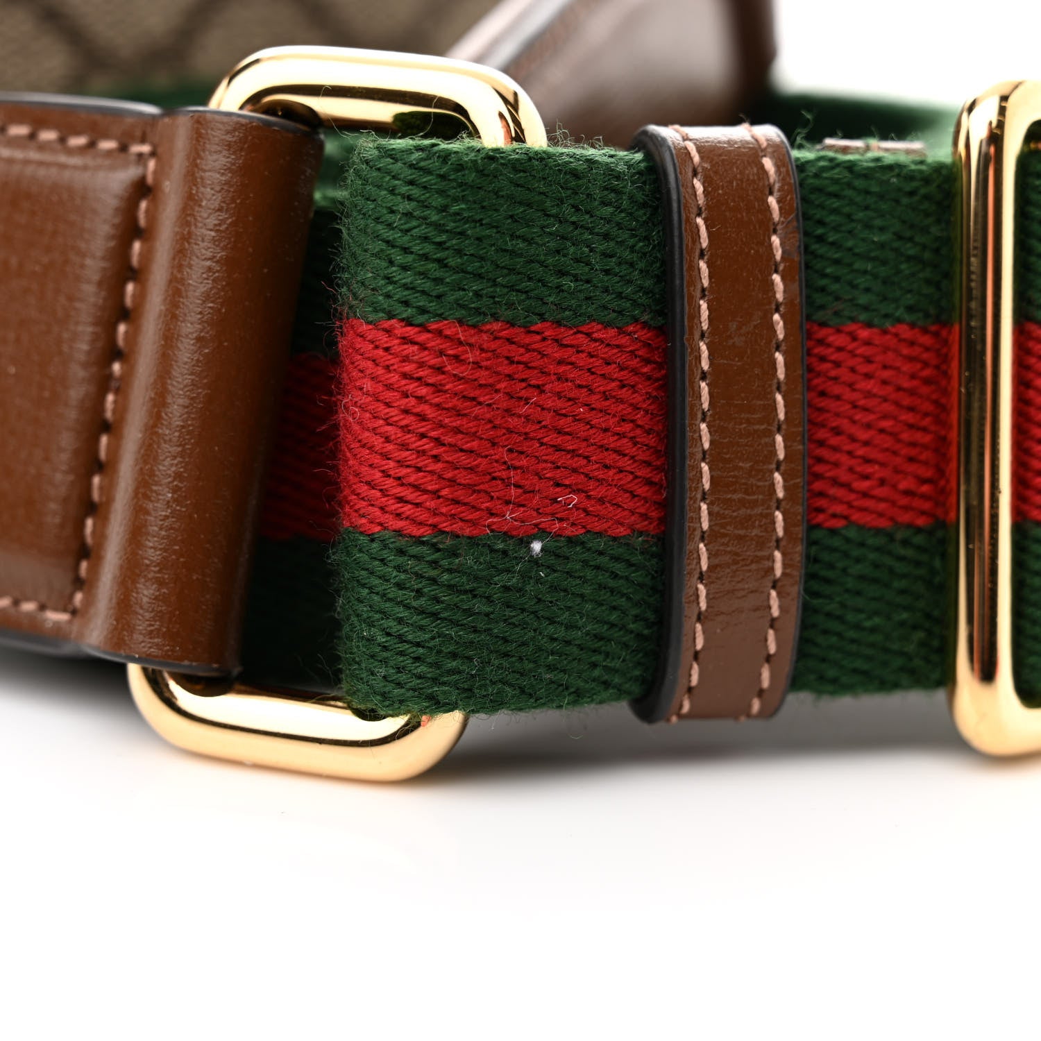 Gucci GG Supreme Monogram Azalea Calfskin Web Horsebit 1955 Wallet On Strap Beige Ebony Brown Sugar 12 of 13