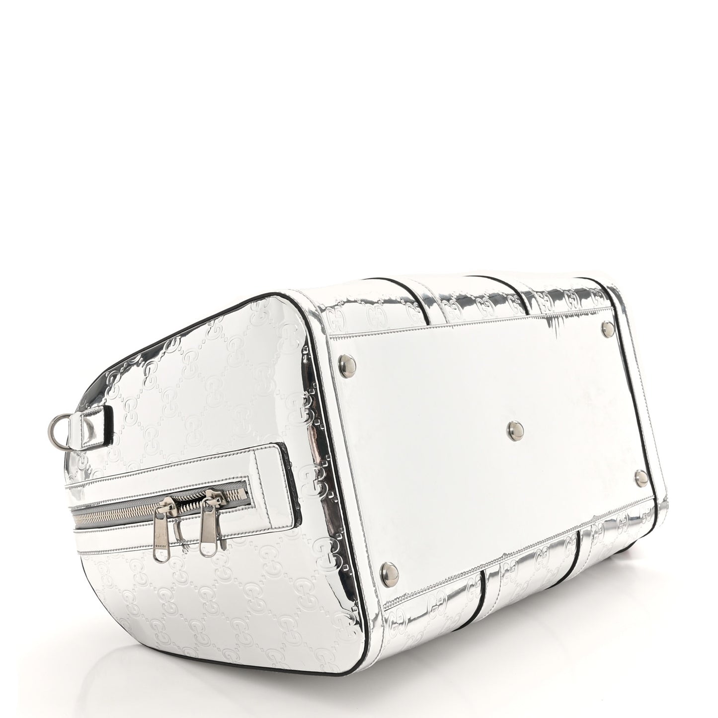 Guccissima Medium Mirror Effect Duffle Silver