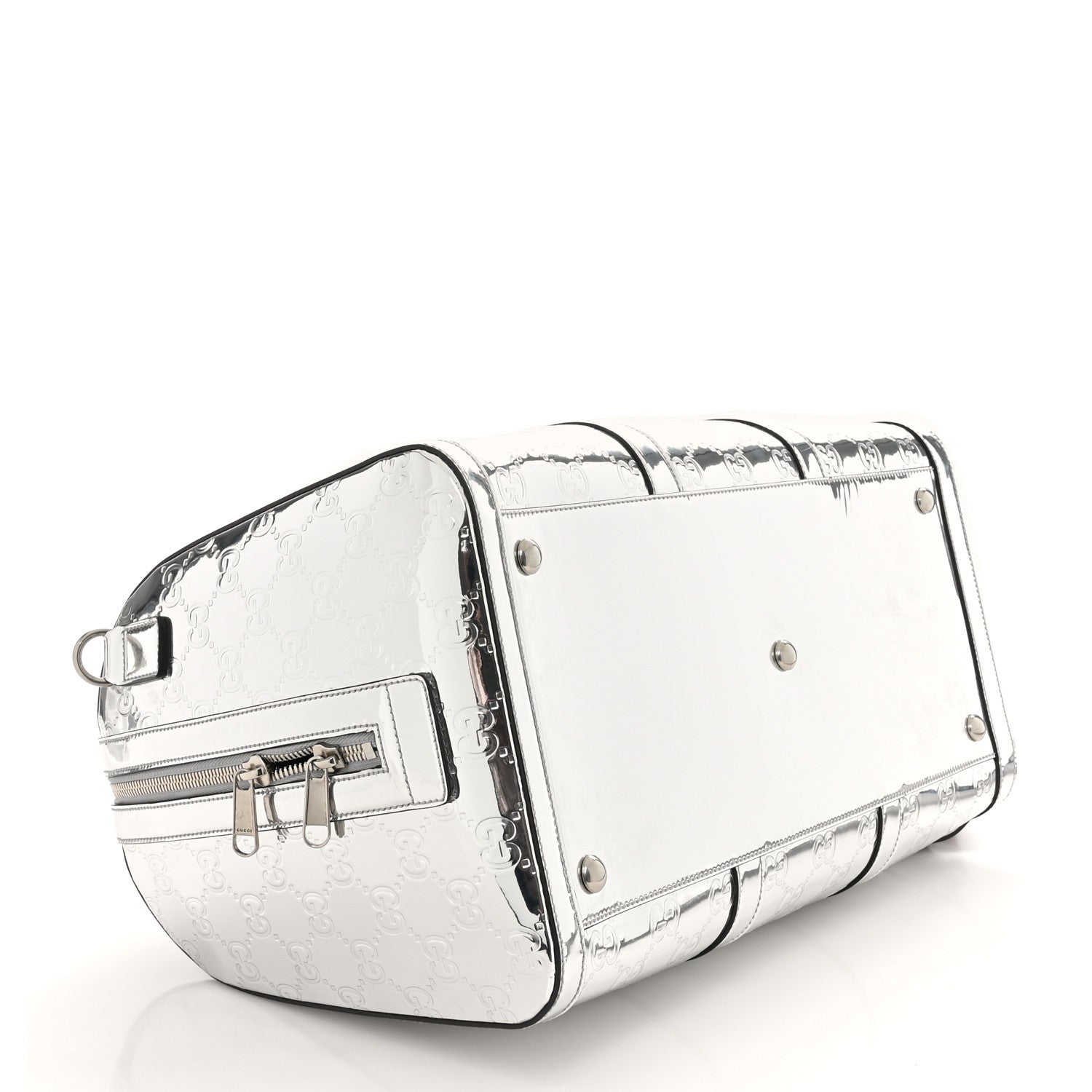 Gucci Guccissima Medium Mirror Effect Duffle Silver 3 of 10