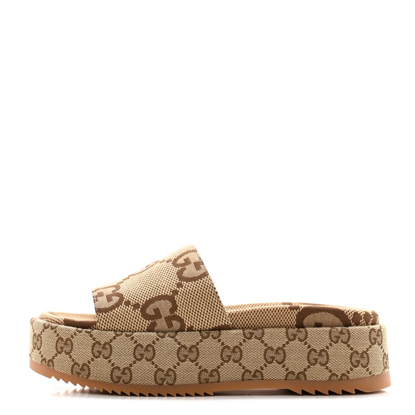 Monogram Jumbo GG Angelina Platform 55mm Slide Sandals 37 Beige