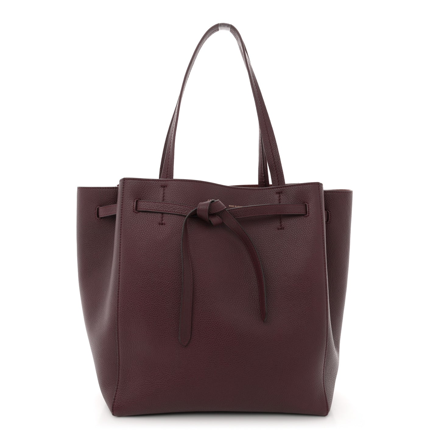 Soft Grained Calfskin Small Belt Cabas Phantom Burgundy