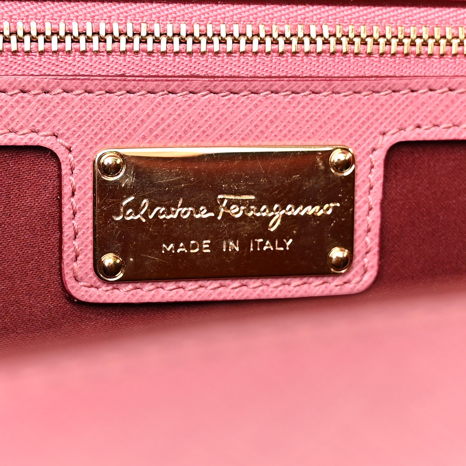 Salvatore Ferragamo Printed Calfskin Ginny Shoulder Bag Griotte 6 of 13