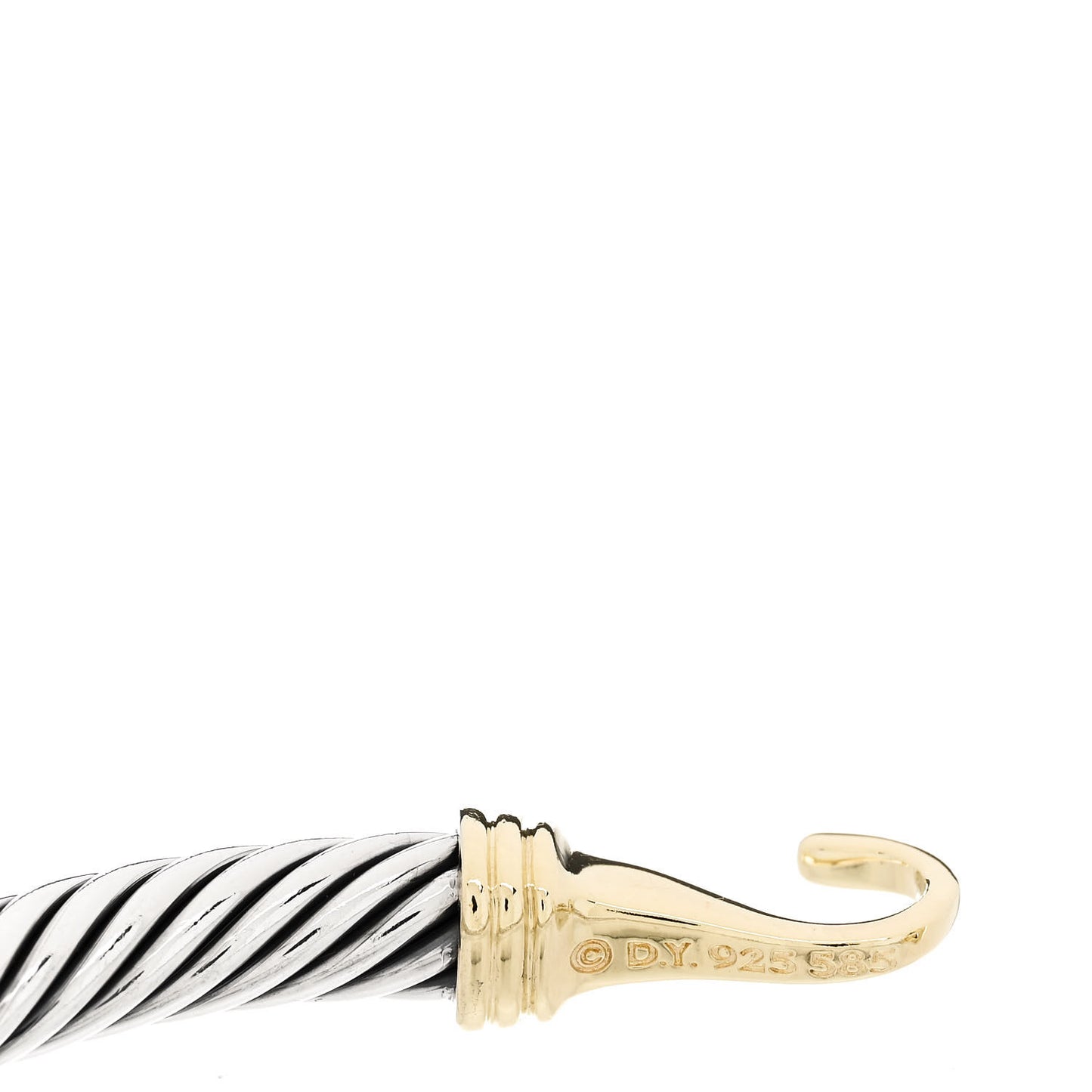 Sterling Silver 14K Yellow Gold 5mm Cable Classic Buckle Bracelet