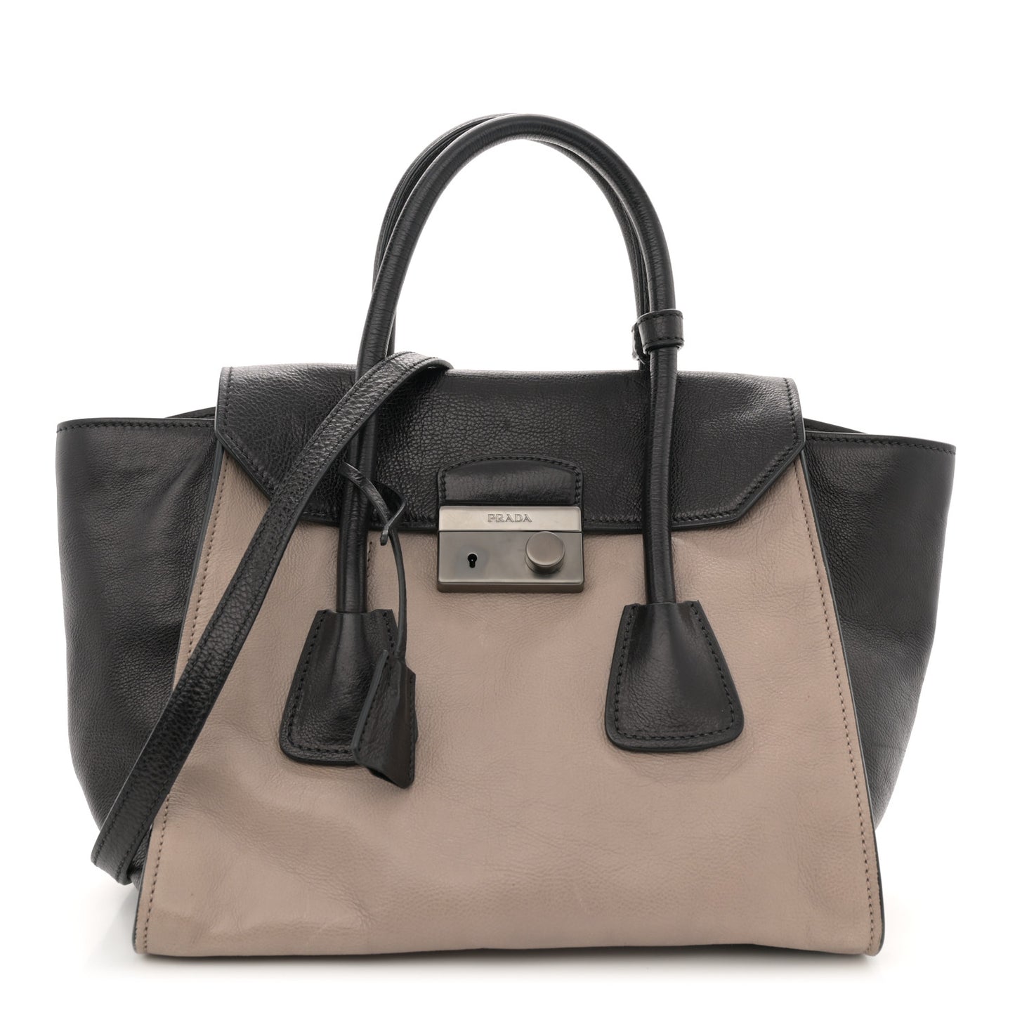 Glace Calfskin Sound Tote Bag Pomice Black