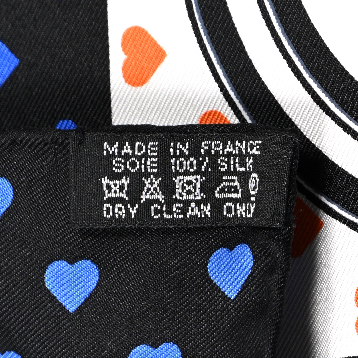 Silk Brides De Gala Love Pocket Square Black White Orange