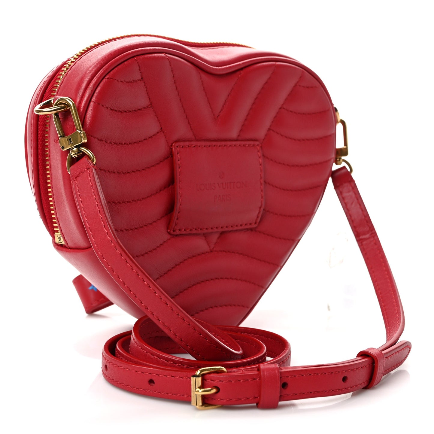 Calfskin Embellished New Wave Love Lock Heart Bag Ecarlate