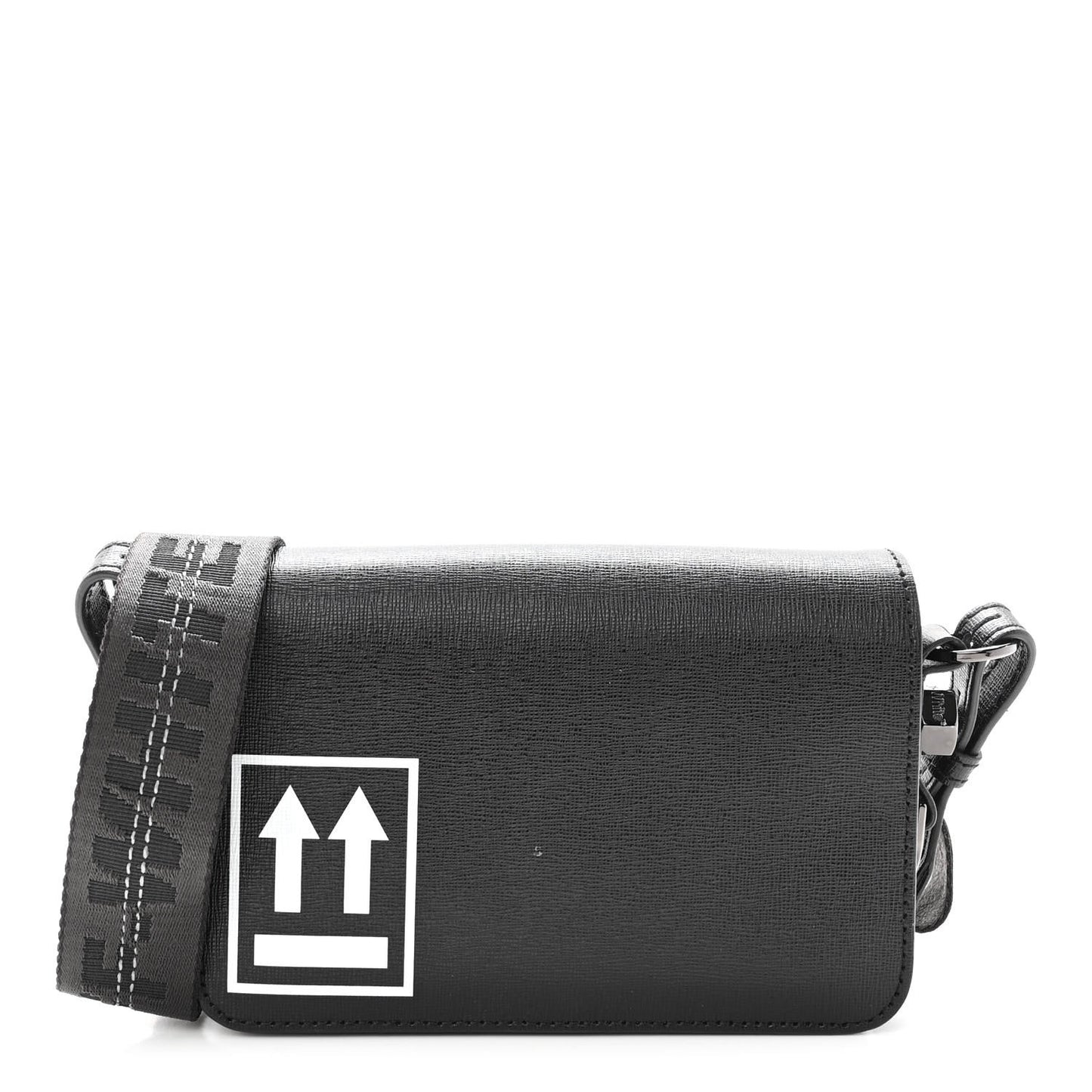 Saffiano Binder Crossbody Bag Black White