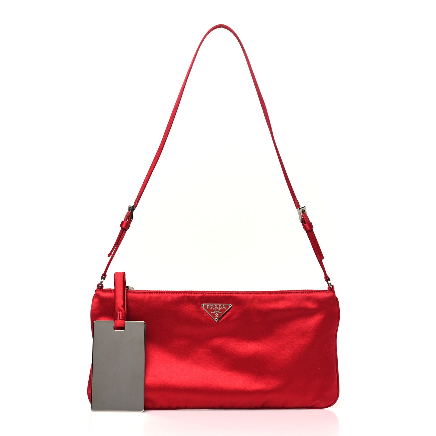 Satin Pochette Bag Red