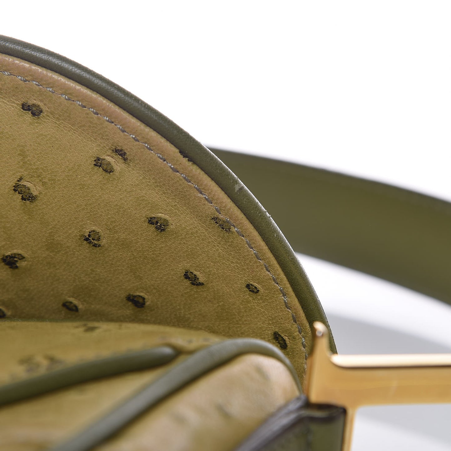 Ostrich Double Saddle Bag Green