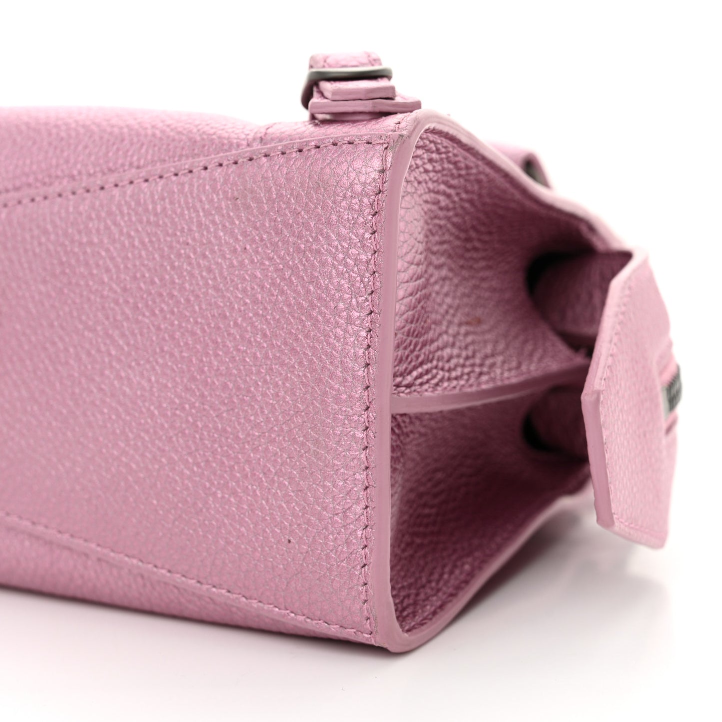 Metallic Grained Calfskin Neo Classic Silver Hardware Mini City Pink