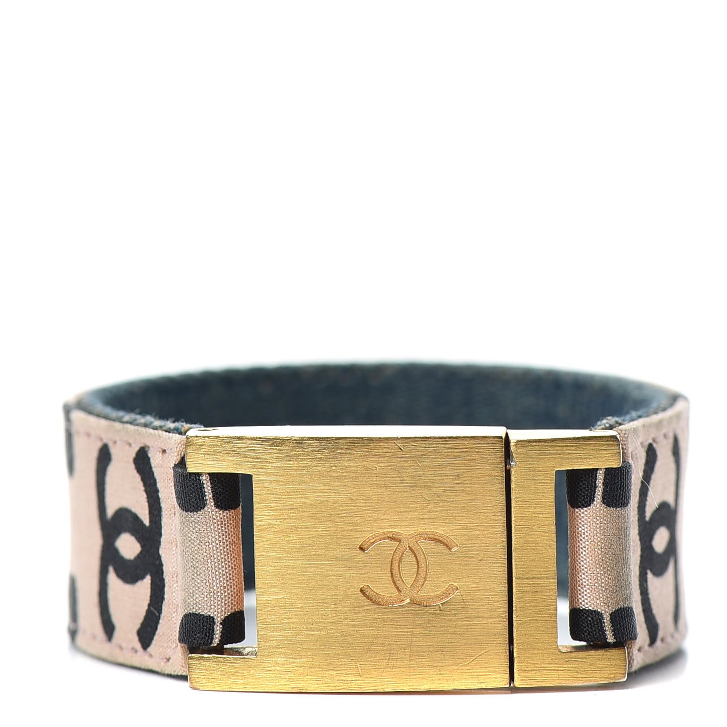 Denim Canvas CC Bracelet Beige Black