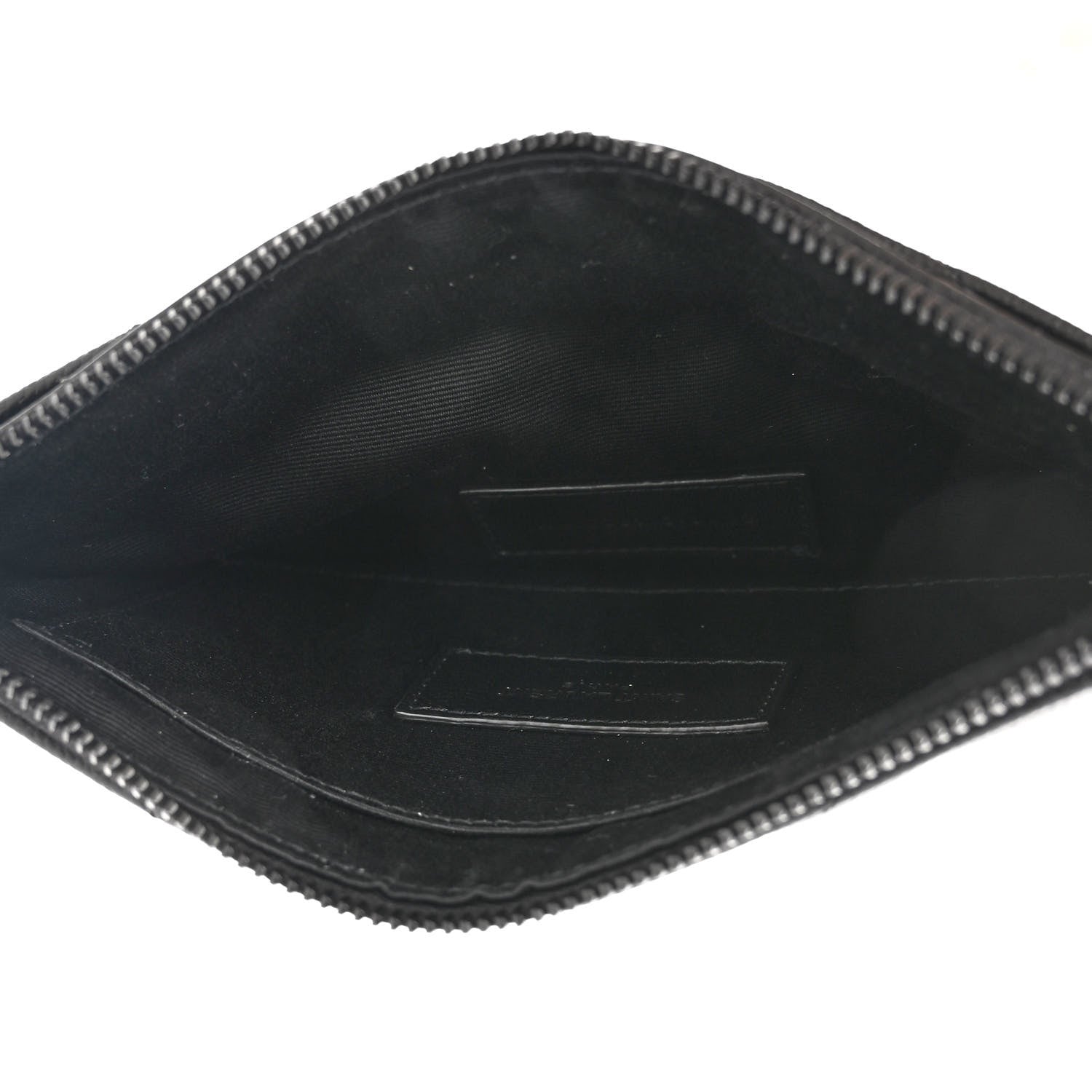 Saint Laurent Grain De Poudre Chevron Monogram Bill Pouch Black 5 of 7