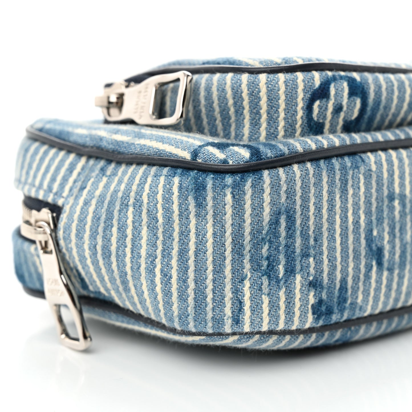 Hickory Stripes Denim Monogram Watercolor Outdoor Pouch Blue