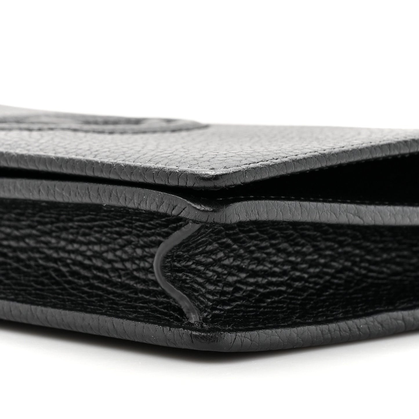 Pebbled Calfskin Soho Wallet On Chain Black