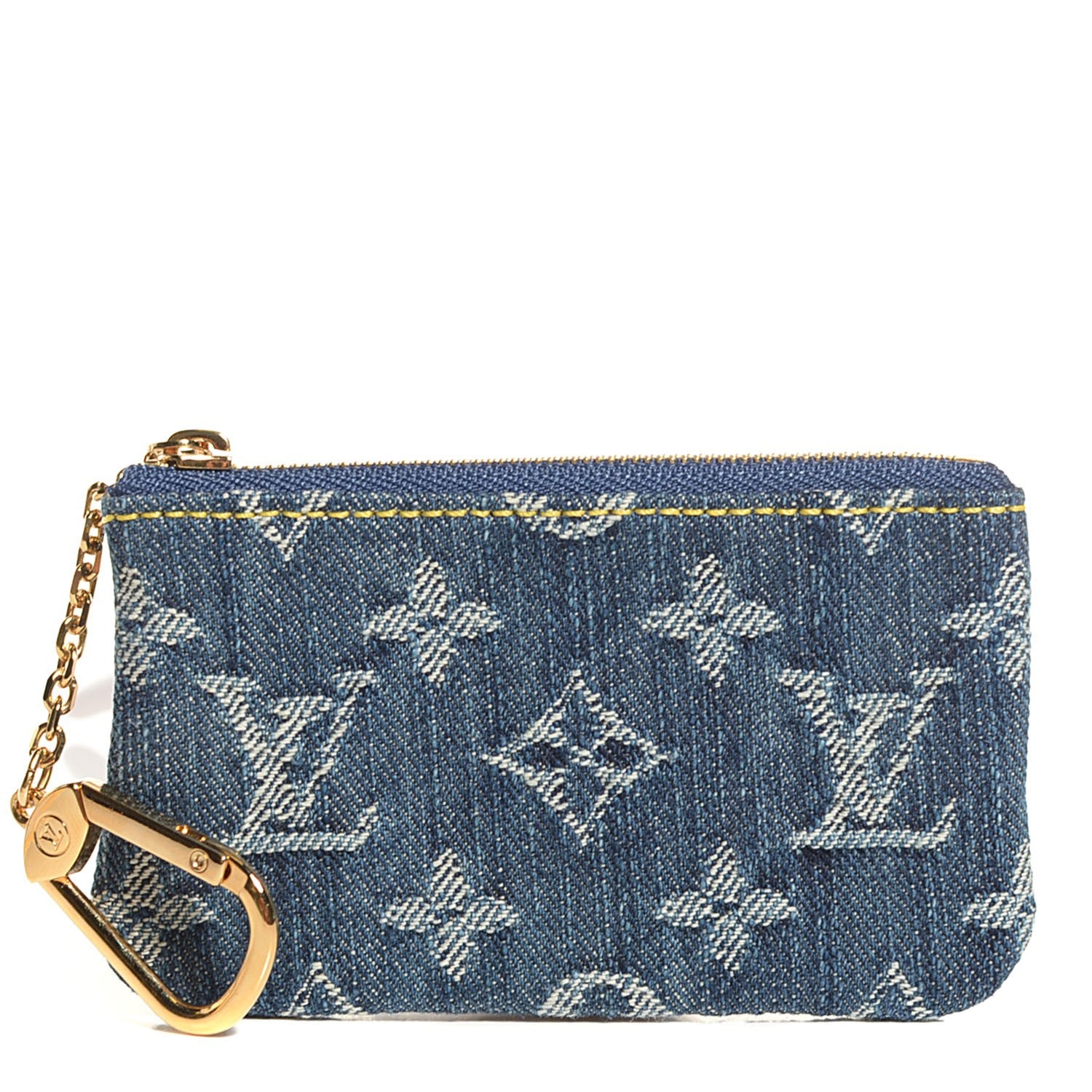 Louis Vuitton Monogram Denim Key Pouch Blue 99941 – FASHIONPHILE