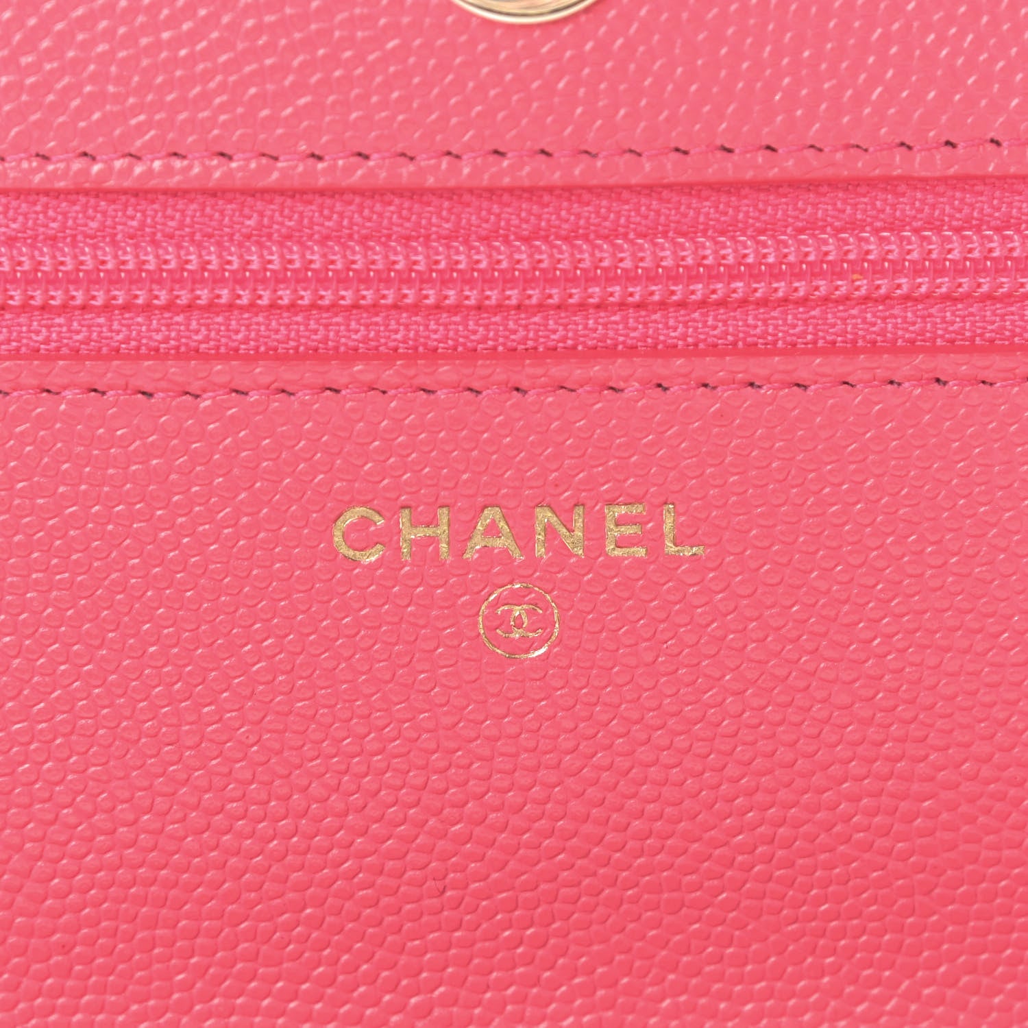 Chanel Caviar Quilted French New Wave Chain CC Wallet On Chain WOC Pink 14 of 27