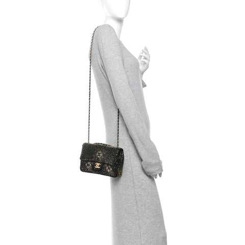 Velvet Strass Evening Flap Bag Black Gold