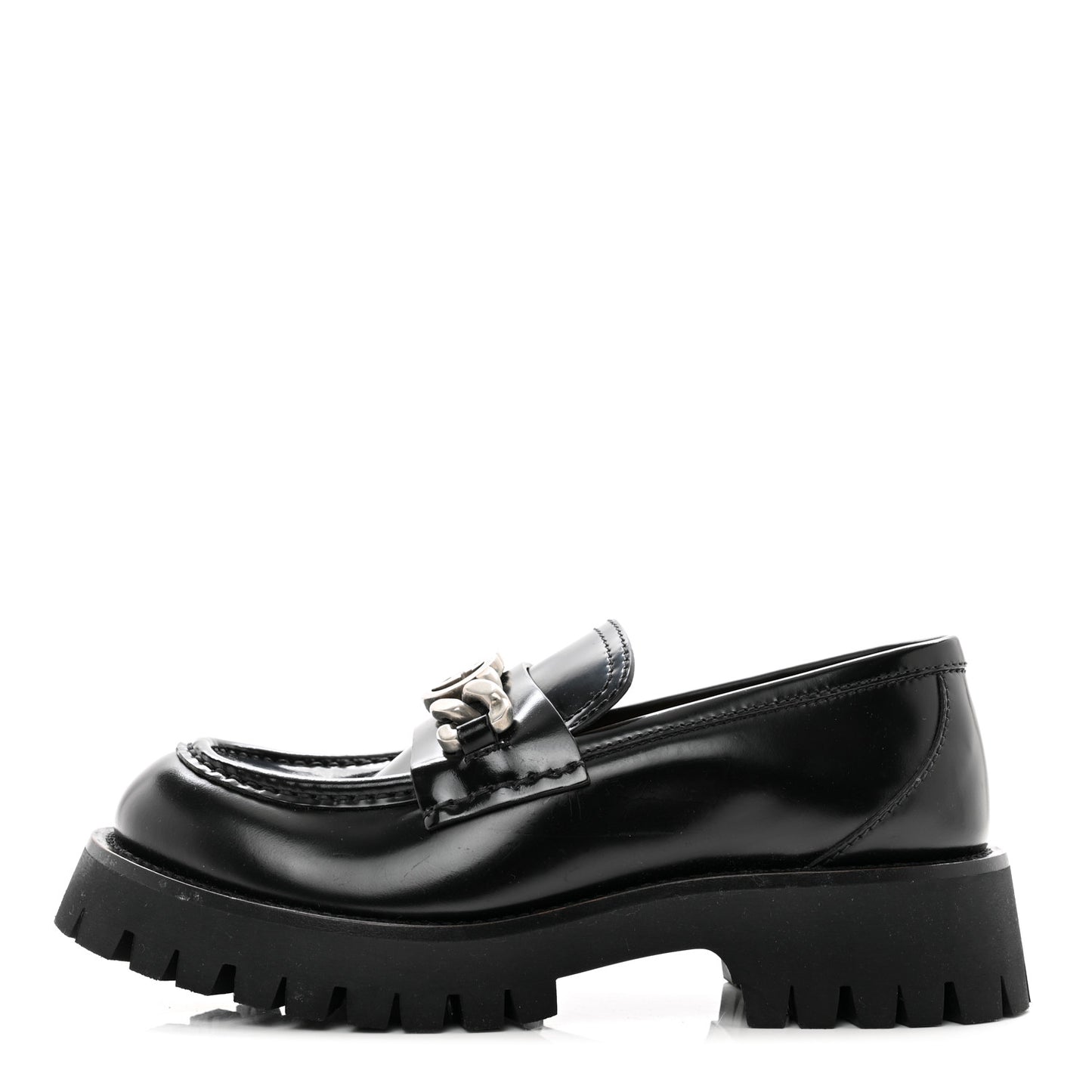 Cordovan Lux Womens Jeanne Platform Lug Sole 30/45mm Loafers 37 Black