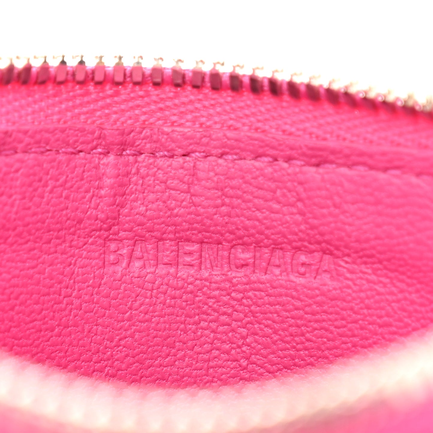 Grained Calfskin Large Cash Long Coin Card Holder Hot Pink