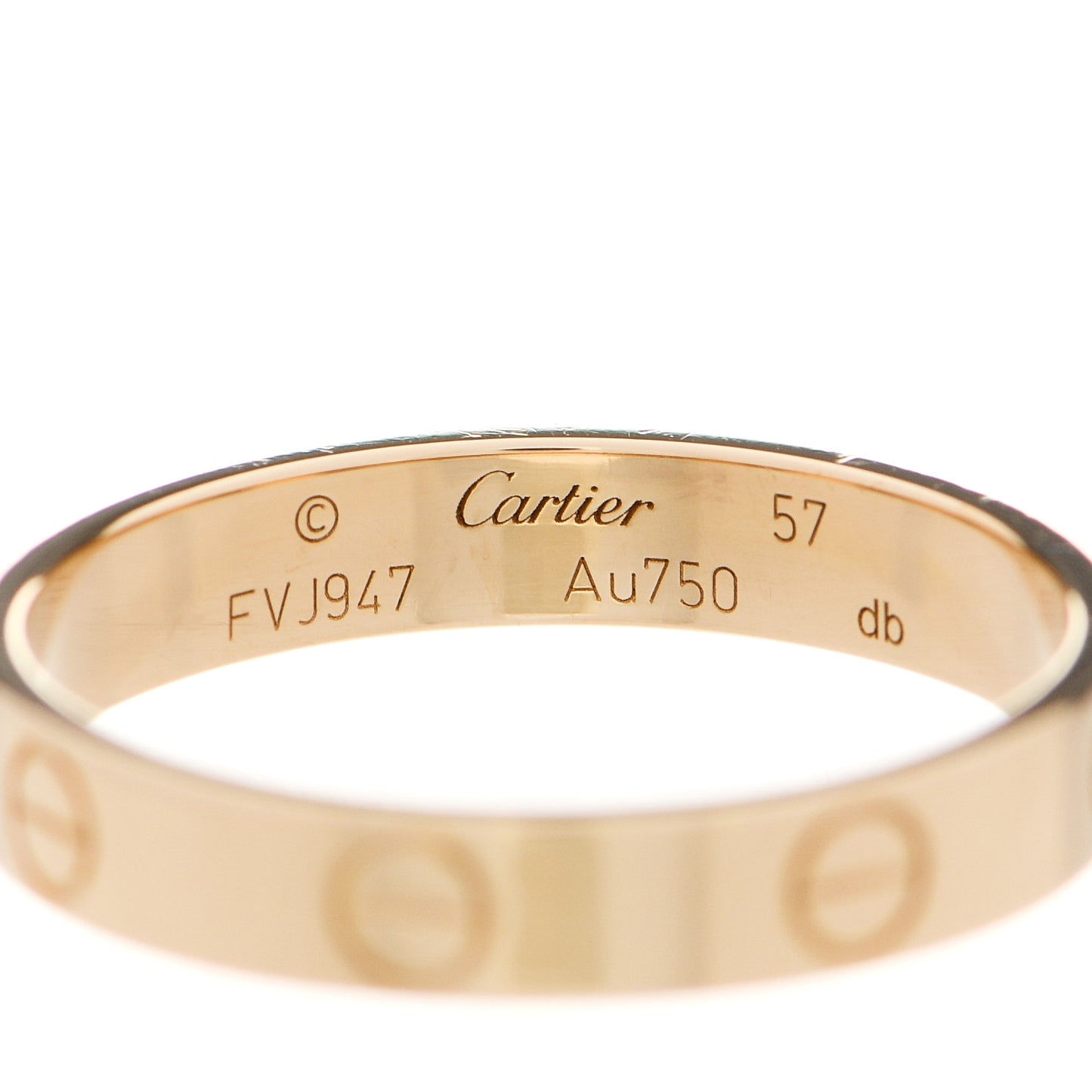 18K Yellow Gold 3.5mm LOVE Wedding Band Ring 57 8