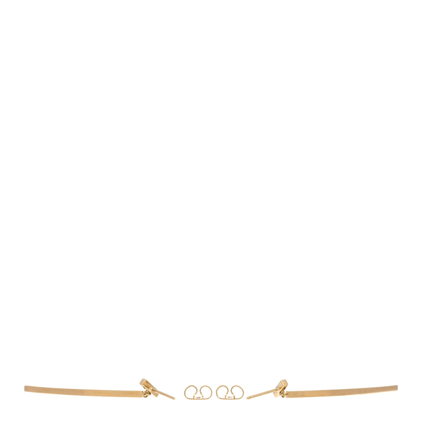 18K Yellow Gold T Bar Earrings