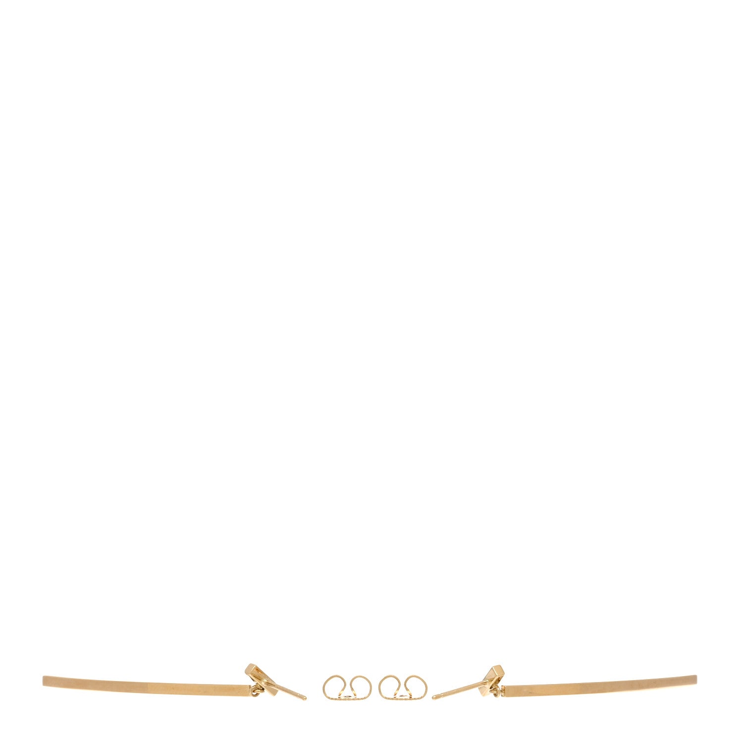 Tiffany 18K Yellow Gold T Bar Earrings 4 of 5