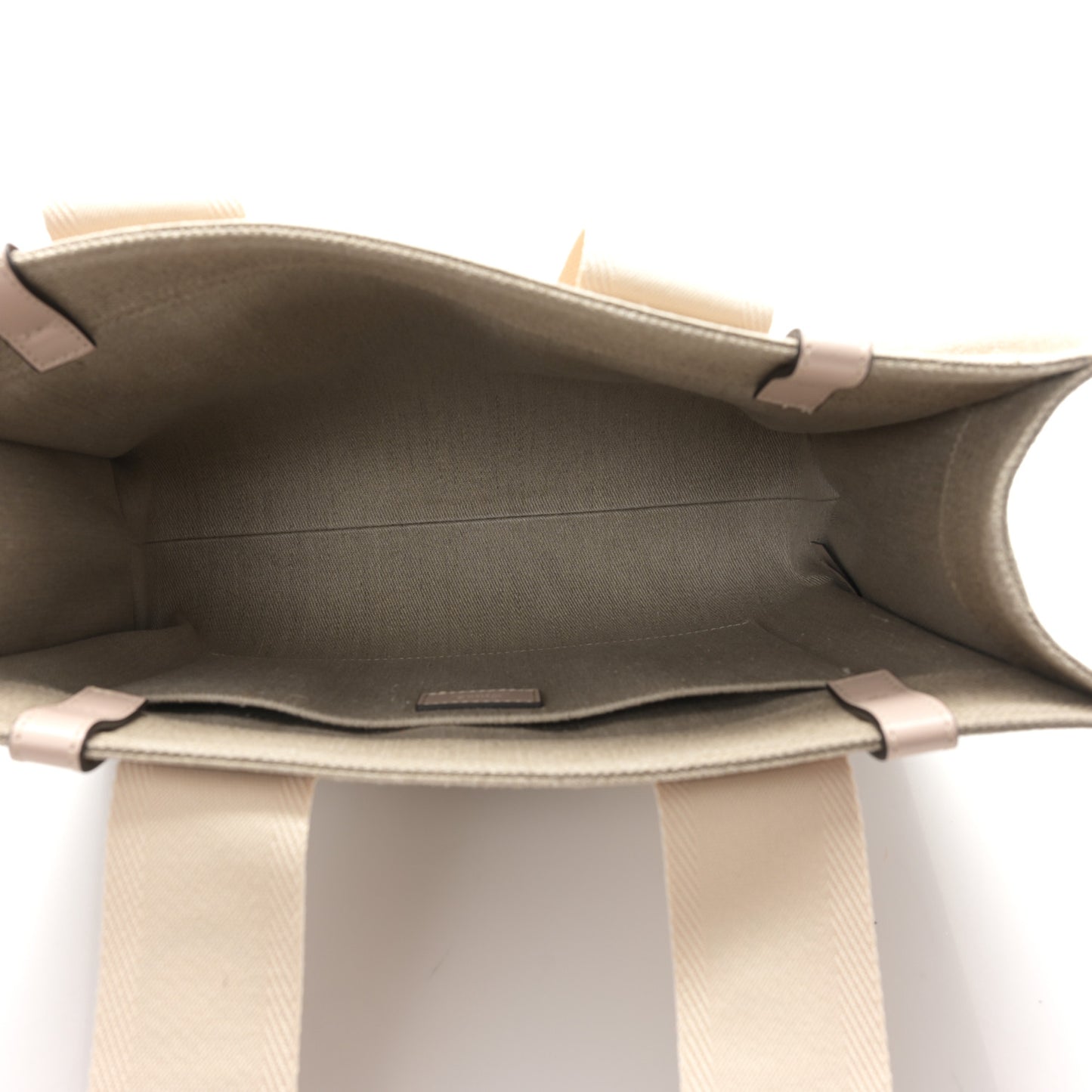Linen Calfskin Medium Woody Ribbon Tote Cement Pink