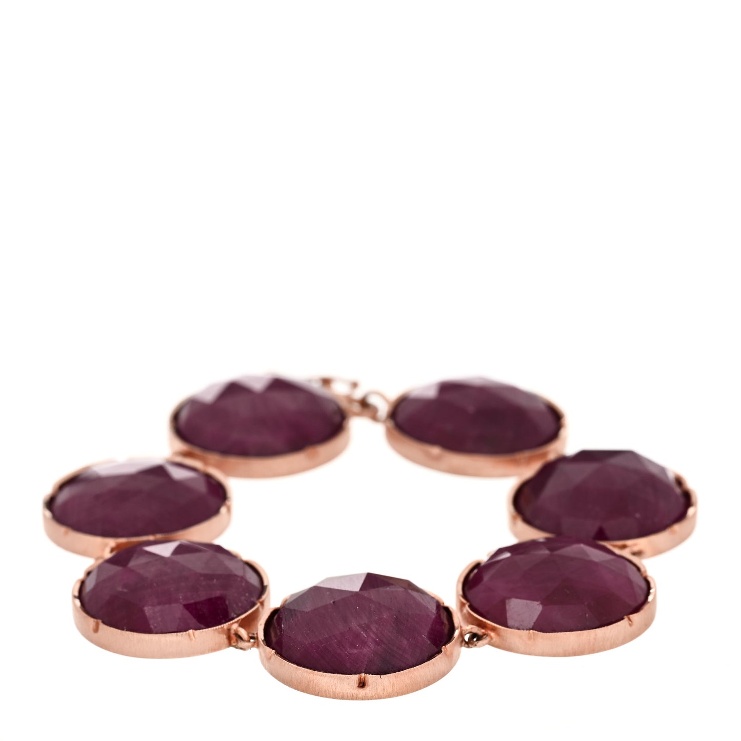 18K Rose Gold Ruby Large Classic Link Bracelet