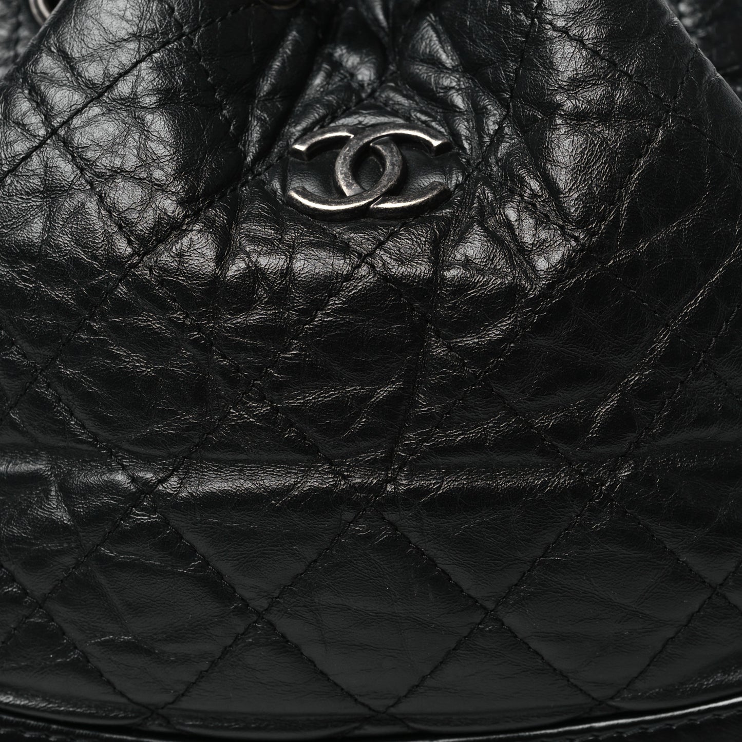 Aged Calfskin Quilted Small Gabrielle Backpack Black