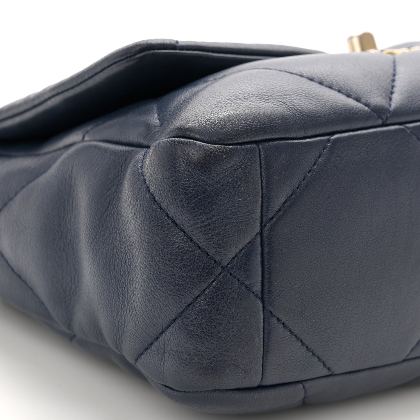 Lambskin Quilted Medium Chanel 19 Flap Navy Blue