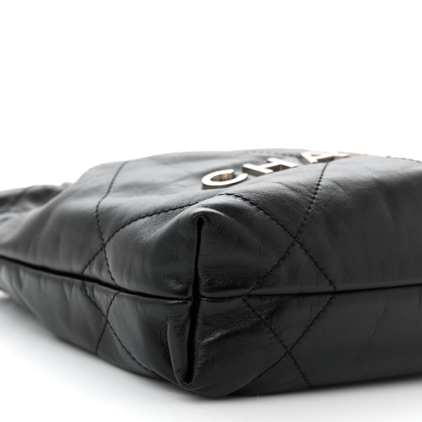 Shiny Calfskin Quilted Mini Chanel 22 Black