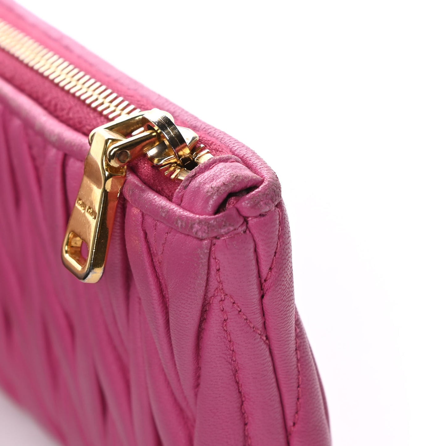 Nappa Matelasse Pouch Fuxia