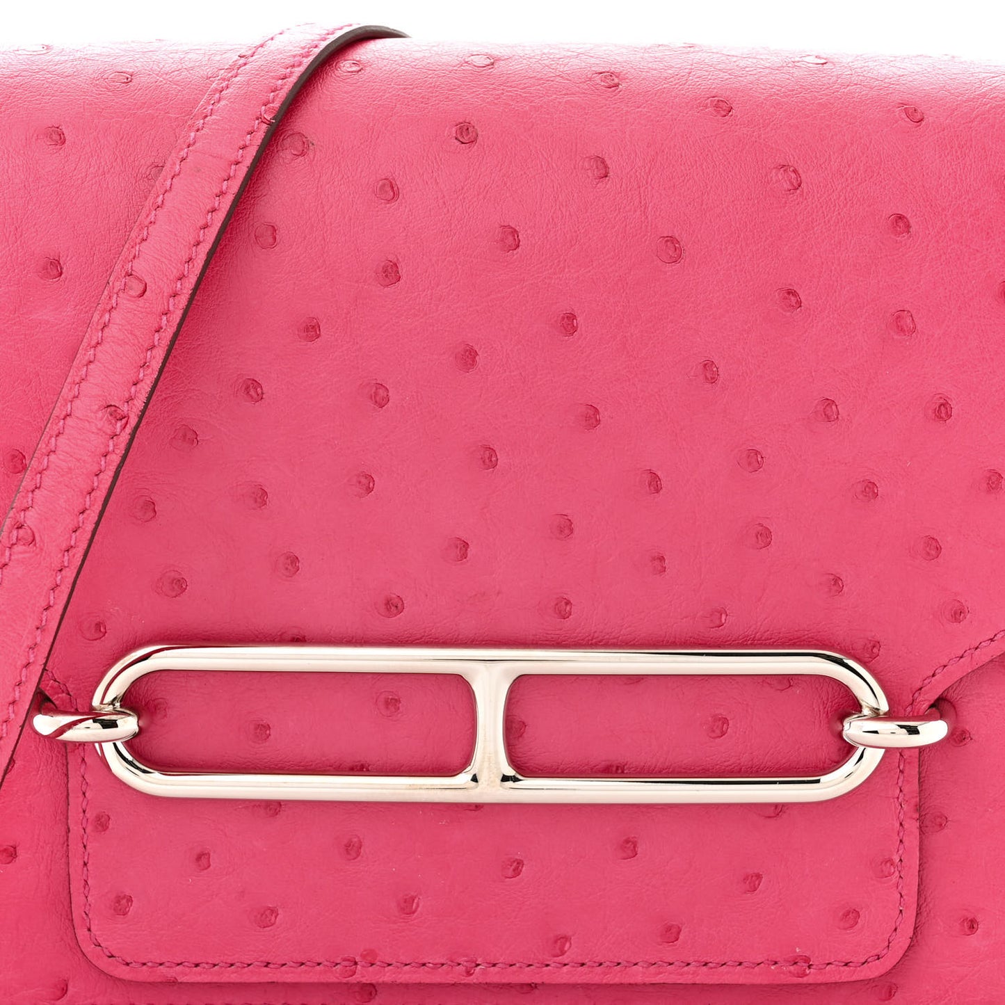 Ostrich Mini Sac Roulis Rose Tyrien