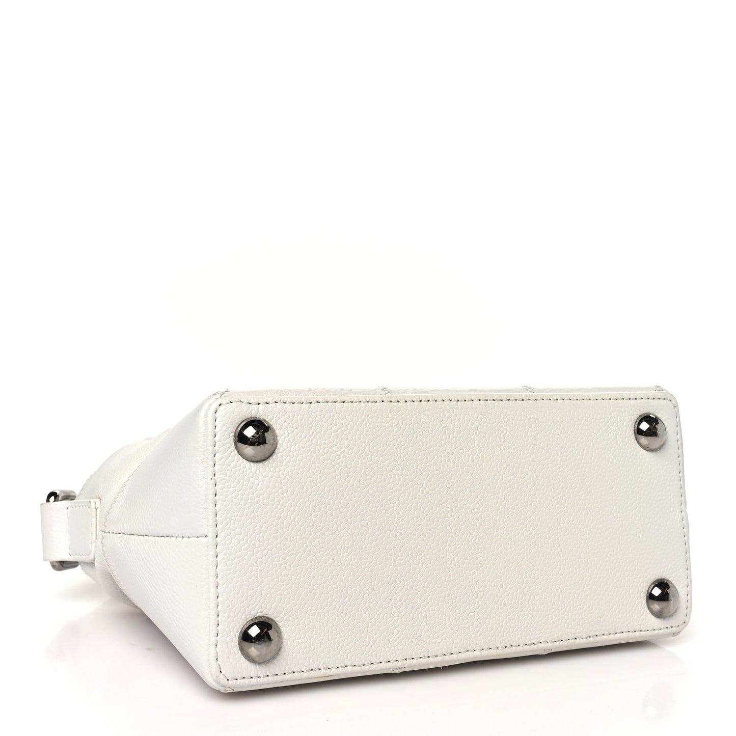 Caviar Square Stitched Bag White