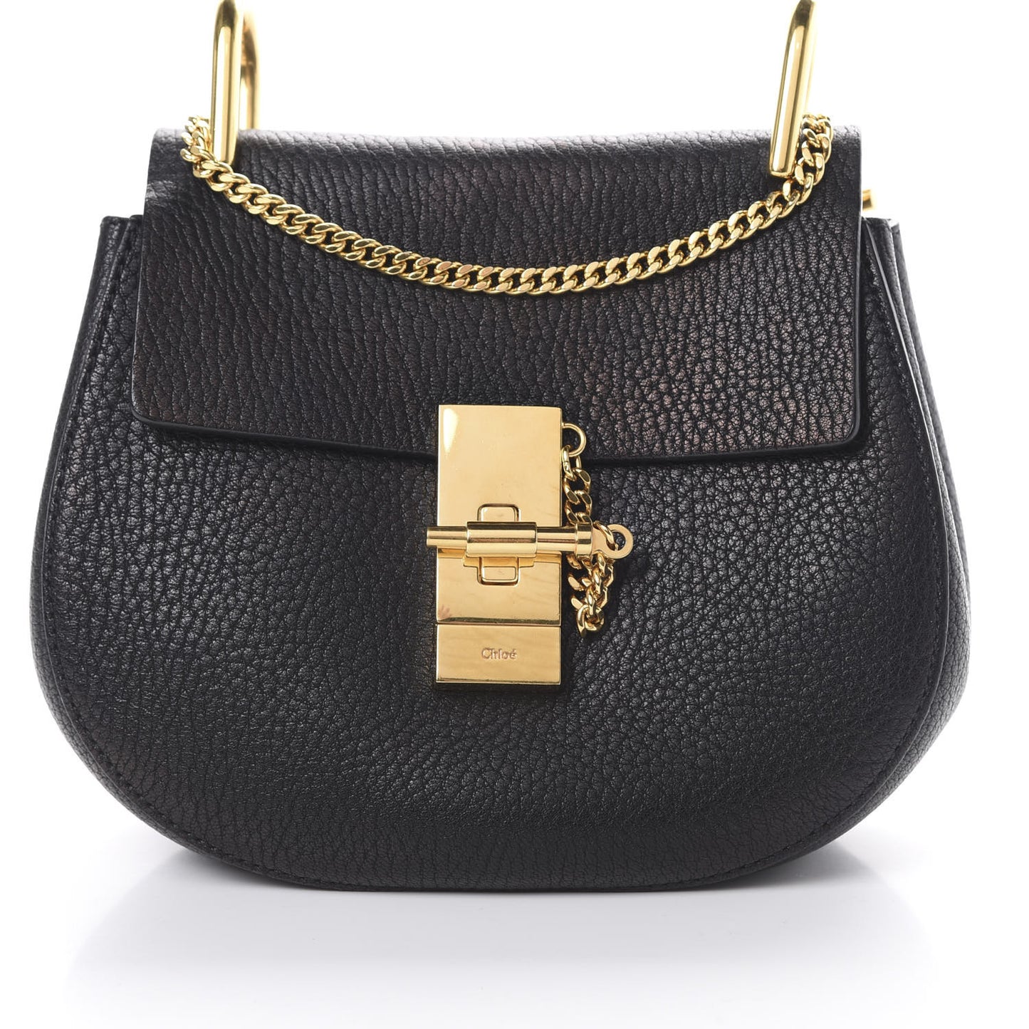 Grained Lambskin Mini Drew Shoulder Bag Black